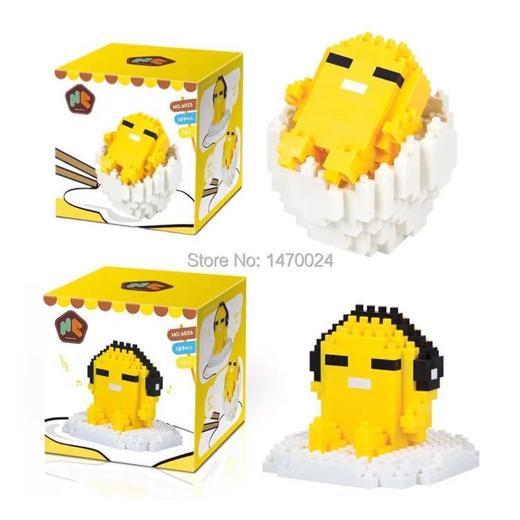 

HC Micro Blocks Gudetama DIY Building Toys Japanese Cartoon Egg Mini Auction Figure 3D Anime Kids Toys Children Gifts 6025-6026