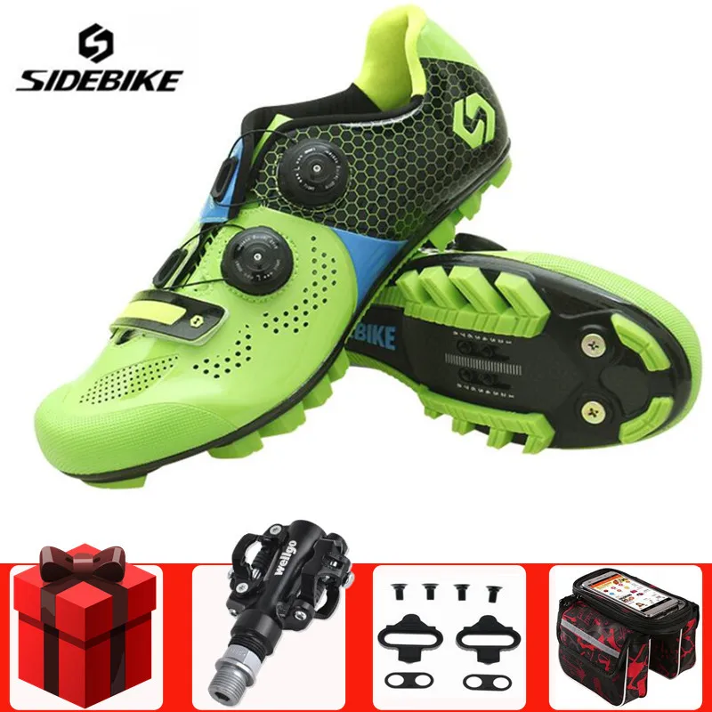 

Sidebike MTB Cycling Shoes men add pedal set Carbon Fiber Auto-lock Ultralight Mountain Bike Athletic Riding Zapatillas Ciclismo