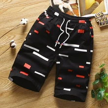 Мужские пляжные шорты для тренировок 5xl мужские шорты Карго Короткие хлопковые эластичные шорты с принтом повседневные Черные мужские комбинезоны SHOTRT