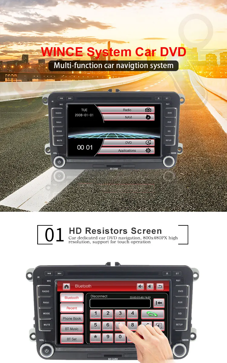 Cheap TOPBSNA 2 din Car DVD Player For VW Golf 5/6 Passat b7/cc/b6 SEAT leonTiguan Skoda Octavia GPS Navi Car radio automotive USB RDS 1