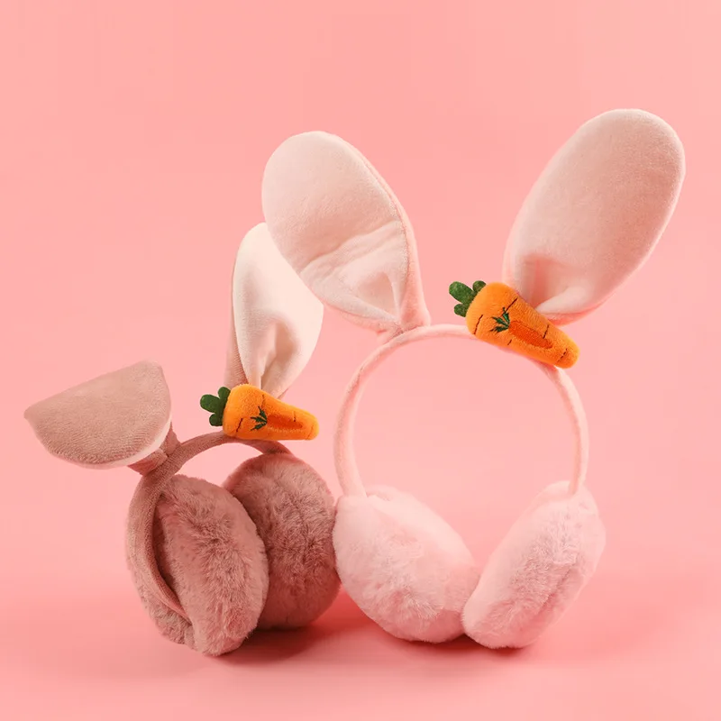 Winter warm earmuff WOMEN'S cute rabbit eared foldable earmuff Korean-style earmuff plush Plus velvet wind-resistant er nuan