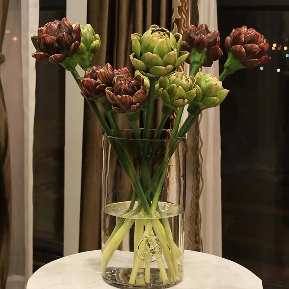 

Artificial Artichoke Succulent Plant with Rod for Home Party Potted Plant Decor