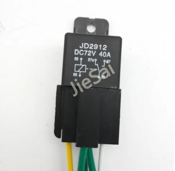 JD2912 DC 72v 40A 5Pin auto relay and automotive relay socket&wire for