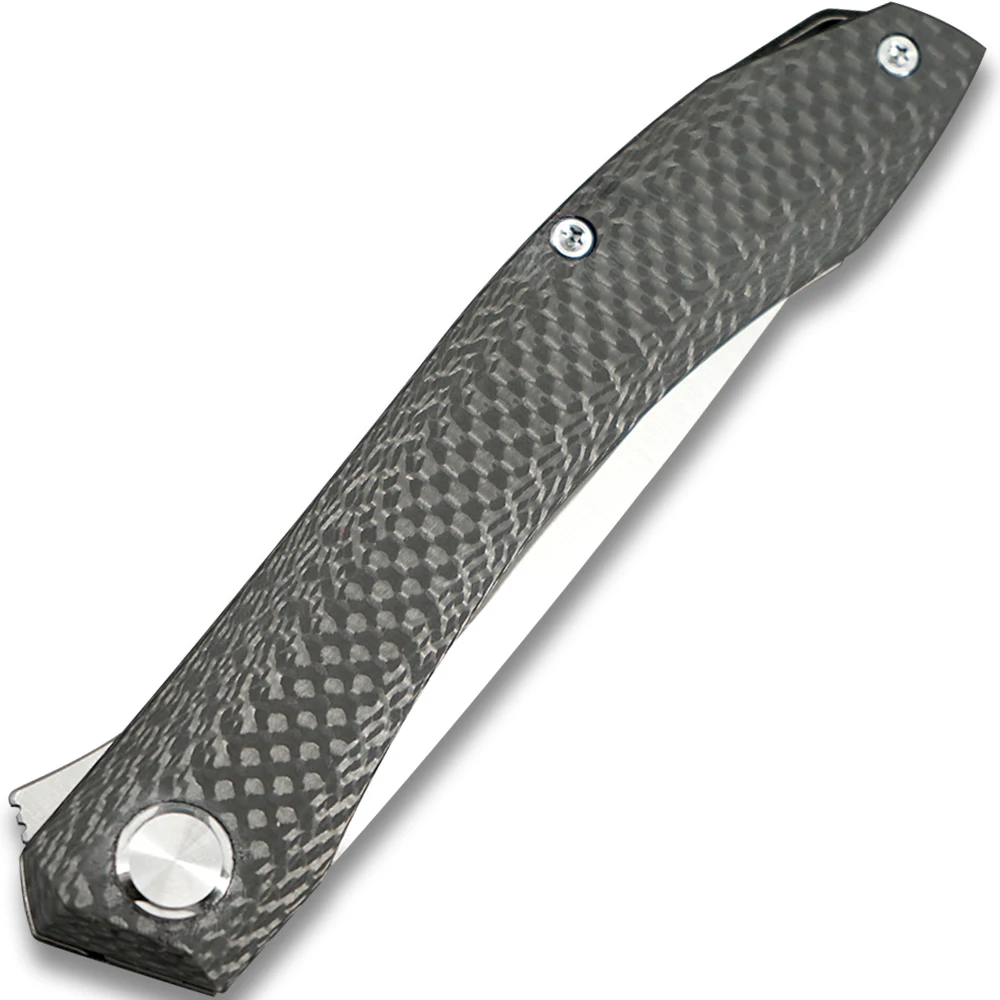 TwoSun d2 blade folding Pocket Knife Camping tactical hunting knife survival tool EDC Titanium Carbon Fiber Fast Open TS103