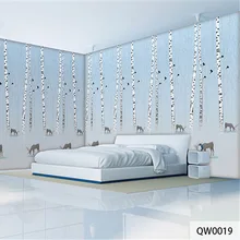 Qingchun Пользовательские печати Ткань и текстильные обои для стен тканью фрески матовый шелк для Постельные принадлежности Гостиная олень Товары для птиц леса