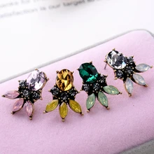 LUBOV, Ретро стиль, панк стиль, брендовые новые серьги-гвоздики для женщин, модные Кристальные серьги, рождественские вечерние серьги