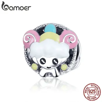 

bamoer Aries Constellation Personification Charm 925 Sterling Silver Enamel Metal Beads for Original Fashion Jewelry BSC089