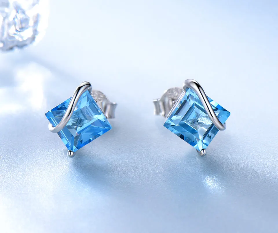 natural swiss blue topaz earrings for women (2)