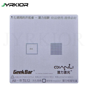

Jyrkior 3D Desigen For iPhone /6/6p/6s/6sp/7/7p/8/8p A8 A9 A10 A11 T0.1/0.12mm CPU Upper And Lower Layer BGA Reballing Stencil