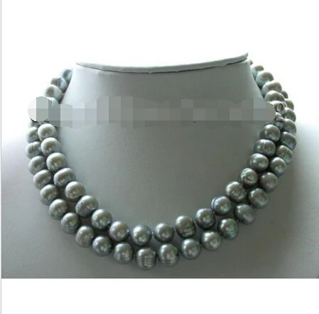 

Free shipping >>>>>2strands 17"13mm gray freshwater pearl necklace