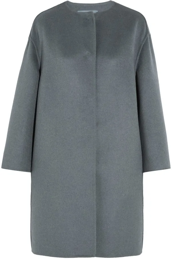 Gray 2017 Mode Laine Automne féminines Manteau O Wome Outwear Cachemire Couleur Hiver Europe Taille Large Double Solide cou Gary frqw5Ufx