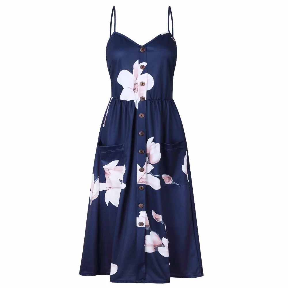 Summer Dress Women Off Shoulder Strap Bohemian Sundress Female Sleeveless Pocket Red White Vintage Sexy Beach Dress Vestido 2020