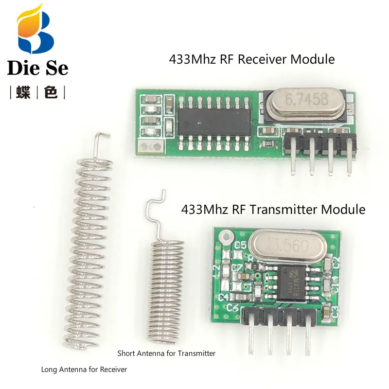 433 МГц Супергетеродинный радиочастотный модуль приемника и модуль передатчика с антенной для Arduino DIY Kit 433 МГц пульт дистанционного управления