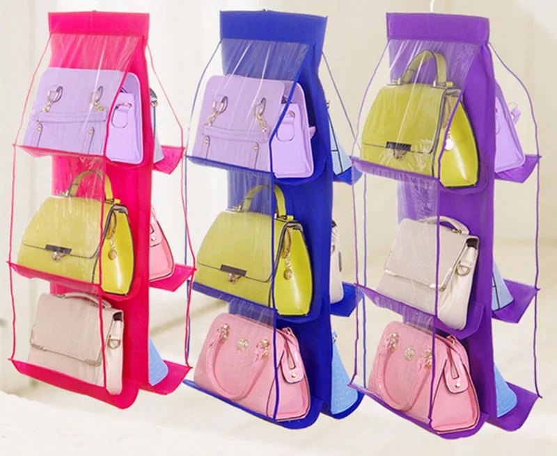6 карманная подвесная сумка-Органайзер для гардероба, прозрачная сумка для хранения, дверная настенная прозрачная сумка для обуви, сумка-вешалка