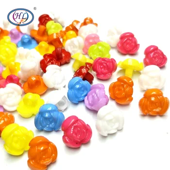 

HL 60/120PCS 11mm Flower Shape Mixed Color Shank Plastic Buttons Kid's Garment Sewing Notions DIY Crafts