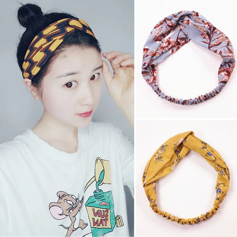 19 Colors New Woman Turban Solid Headband for Girls Makeup Elastic Hair