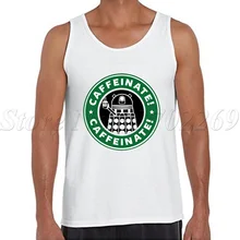 Dalek Caffeinate модный дизайн для мужчин doctor who майки хипстер Мода с буквенным принтом мужской жилет забавные классные майка