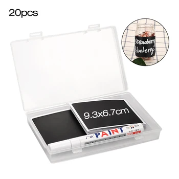 

20pcs Kitchen Jar Stickers with Storage Box Spice Sticker Organizer Bottles Jars Jam Stickers Label Sticker Blackboard Spice Tag