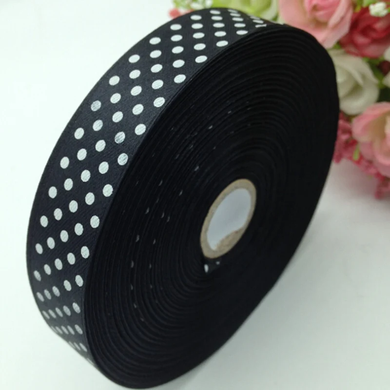 

1 roll (50yards) 18mm width printed dots satin ribbon wedding party decoration crafts making ribbon bows DIY accessories A934