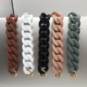 

1 PC 30cm/41cm DIY Fashion Colorful Detachable Acrylic Chain Handle Fish Bone Plastic Strap Shoulder Bags Accessories For Women