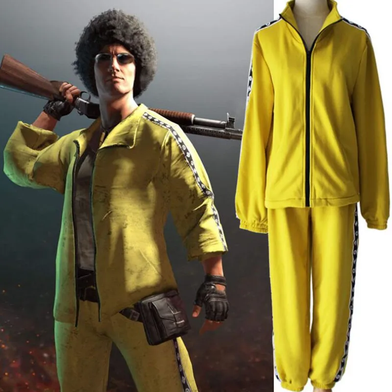  Game PUBG clothes Playerunknown's Battlegrounds Cloth Little yellow coat Cosplay Costume Top Pants 