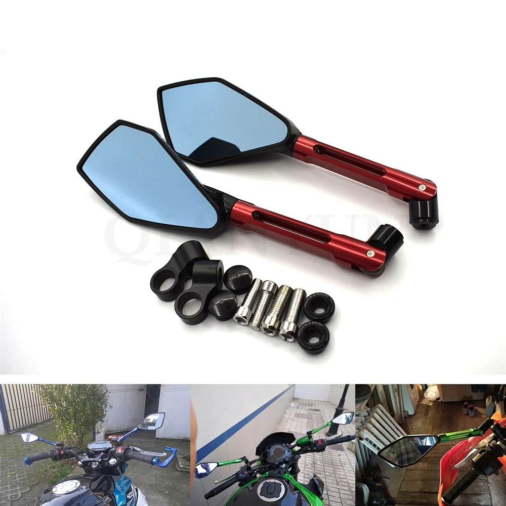 

Universal motorcycle Mirror Scooter Rearview Mirrors for Kawasaki ZX6R ZX7R ZX10R ZX14R NINJA650R Z800 Z1000 yamaha mt09 mt07