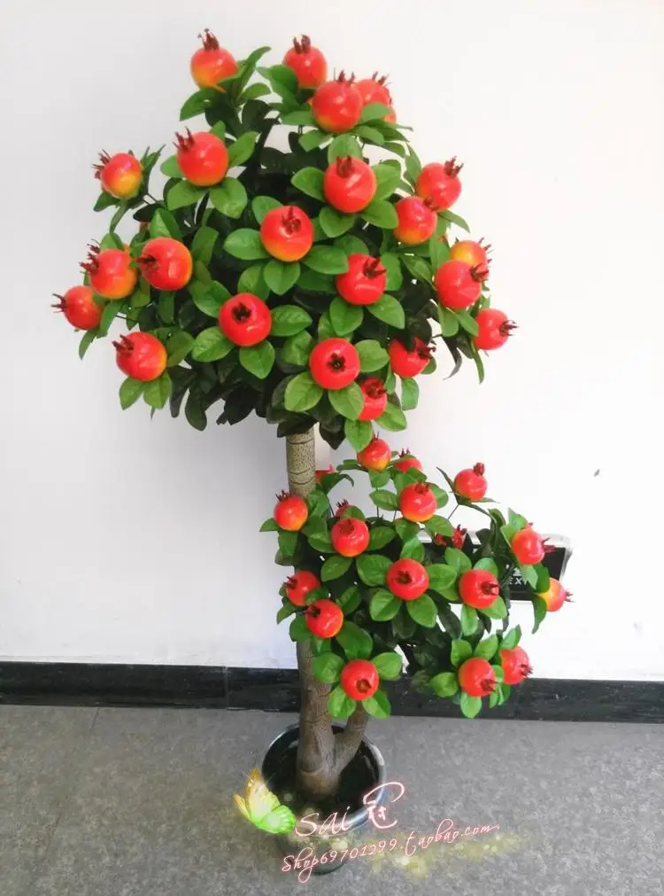 Fake Tree Simulation Tree Potted Living Room Decoration Floor Plastic Artificial Simulation Kumquat Apple Tree Pomegranate Tree Tree Collection Tree Scaletree Long Aliexpress
