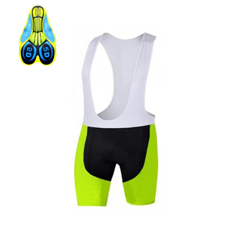 2017 QKI FLUO Yellow Cycling Bib Shorts Men's Breathable Quick Dry