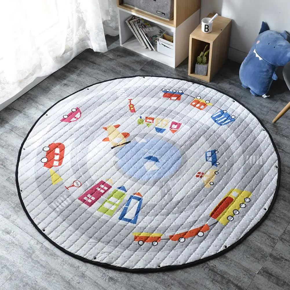 

1.5M Round Shape Cartoon Pattern Drawstring Toy Storage Bag Baby Kids Playing Mat