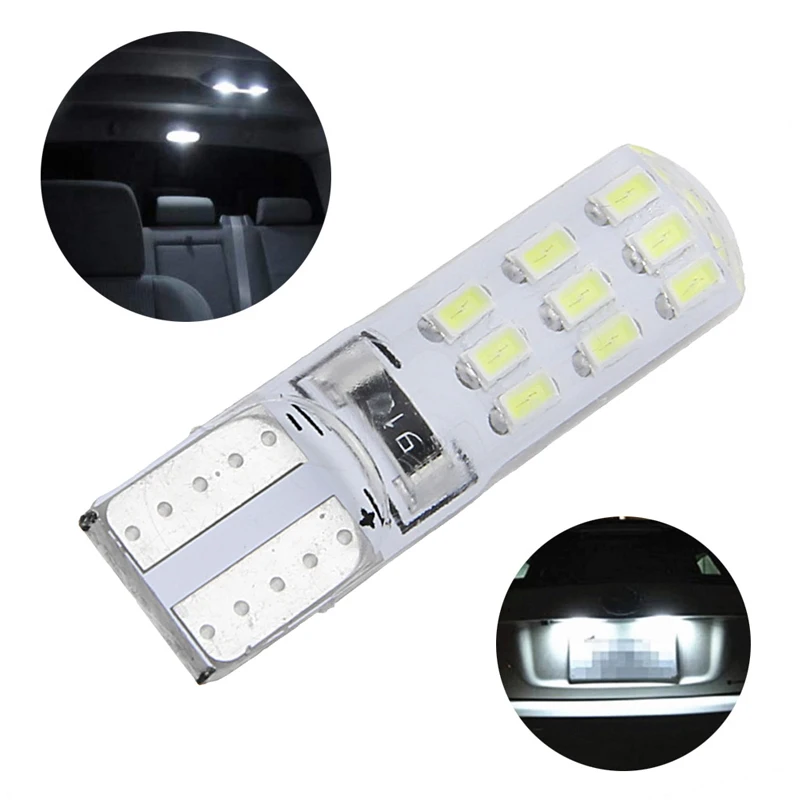 

T10 3014 18 SMD LED Car License Plate Light Tail Lamp Instrument Bulb Silicone