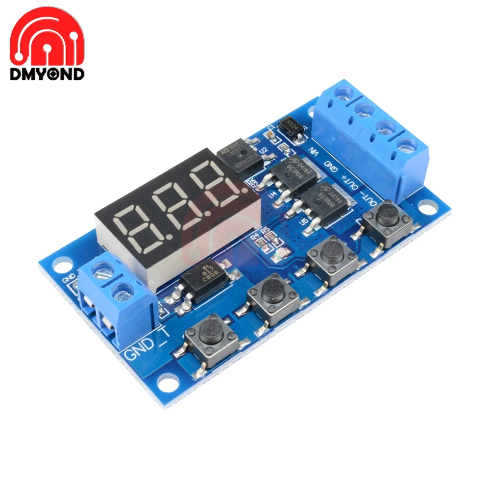DC 12V 24V Таймер Выключатель задержки плата цикл запуска двойной МОП трубка