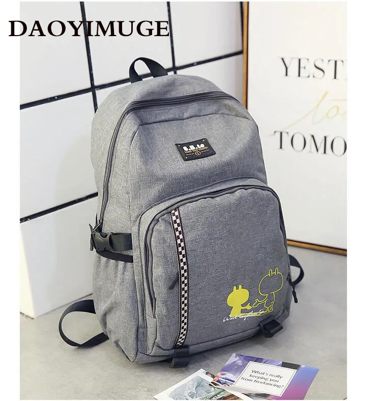 

Stylish backpack students with large capacity backpack couple canvas travel bag