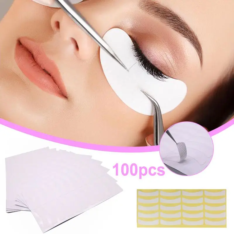 100 Pc Eye Pads False Eyelash Extension Under Eye Lashes Pads Stickers Patches Tape Lashes Makeup Kit Lint Free Cotton