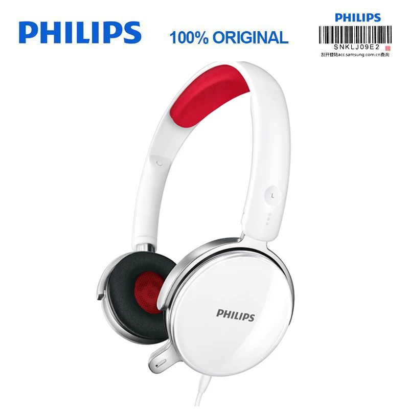 Оригинальные Наушники Philips SHM7110U с проводным управлением микрофоном стереозвуком