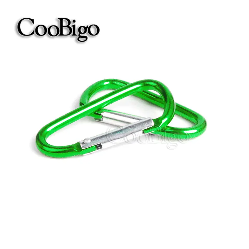 2 шт разноцветные, алюминиевые карабины d-образное кольцо брелок пружинный карабин защелкивающийся крючок для кемпинга брелок для бутылки с водой запчасти - Цвет: Green