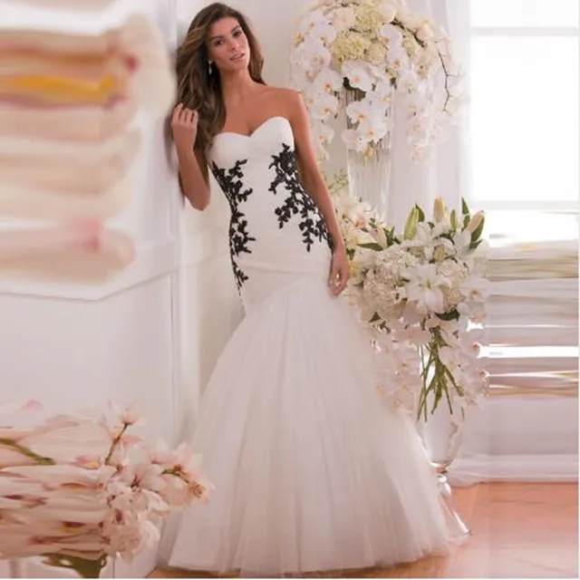 Black Applique Bridesmaid Dresses