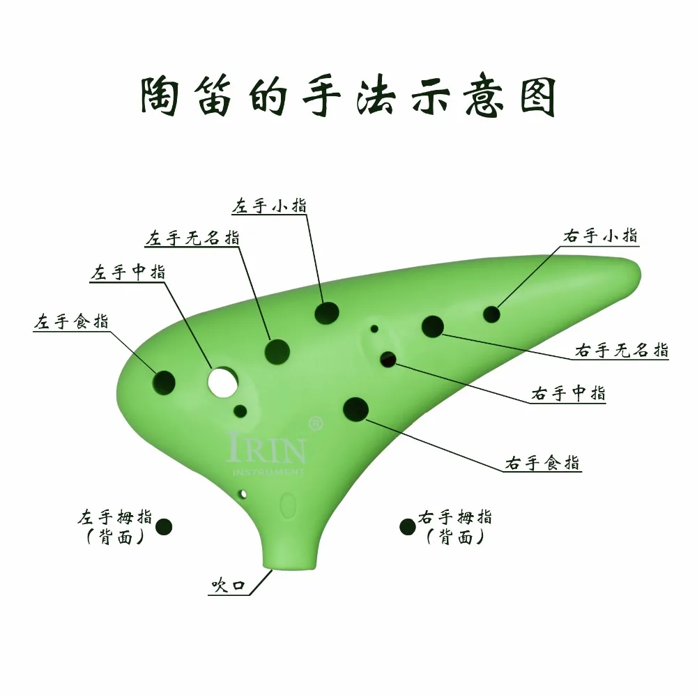 12 отверстий пластиковые альт C окарина флейта цвет для начинающих духовые инструменты