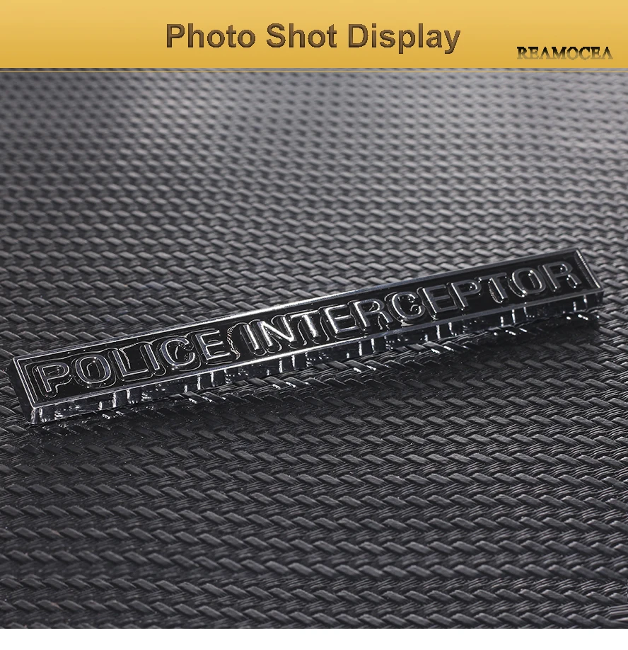Reamocea 1Pc POLICE INTERCEPTOR ABS Emblem Badge Car Trunk Sticker Fit For Ford Series Car Styling Decoration  (7)
