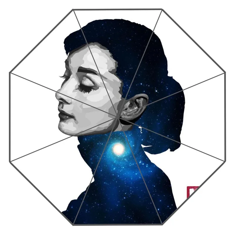 

DIY Man And Women Folding Audrey Hepburn Umbrella Female Beach Customized Umbrellas Children Unique Gift Umbrella