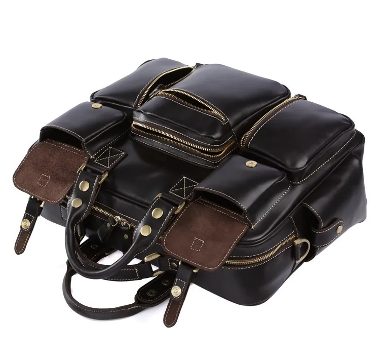 UniCalling брендовая мужская сумка из натуральной кожи, винтажная трендовая деловая повседневная мужская кожаная сумка с несколькими карманами, Высококачественная коровья кожа