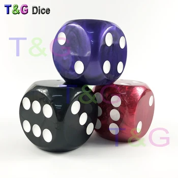 

Large Jumbo Dice T&G High Quality 75mm Red Marble Effect Standard Dots Home Decoration for Gift