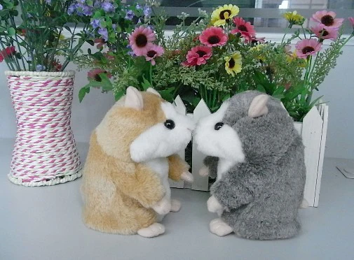 Talking Hamster plush toy,head moving hamster Talking Animal repeat words,Original Packing for gift,2 color 2PCS/SET