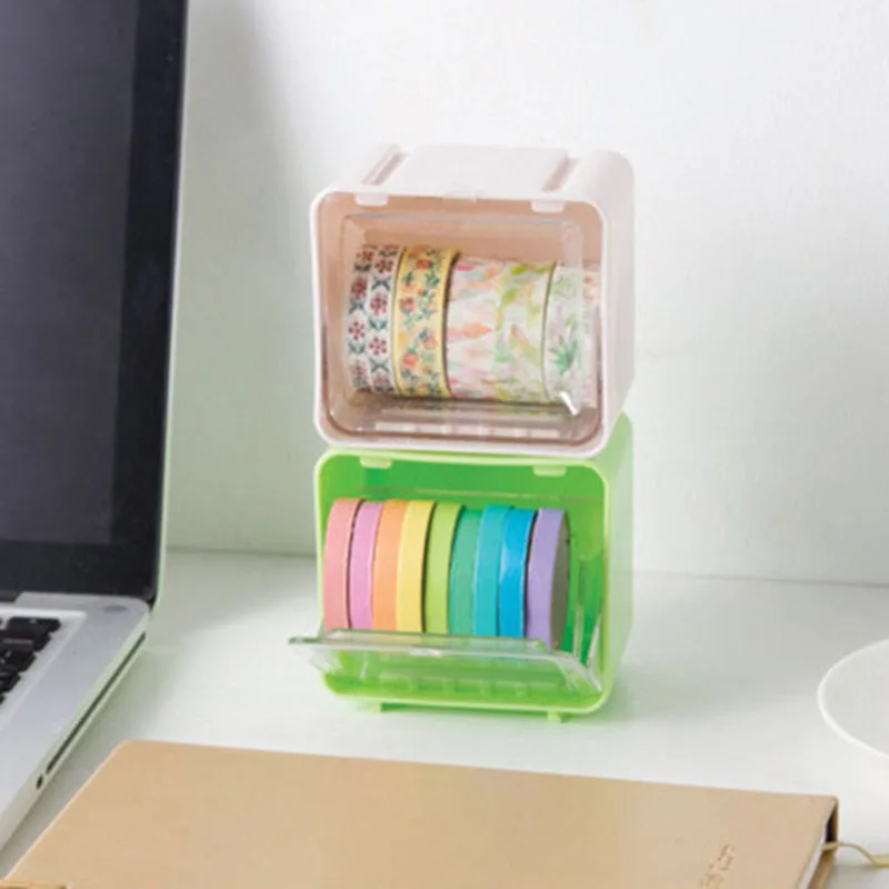Candy color Japanese Stationery Masking Tape Box Washi Tape Storage