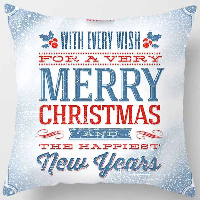 Горячая Распродажа, Веселый Рождественский Чехол на подушку, квадратный Чехол на подушку, новогодний мультяшный Чехол на подушку, размер 45*45 см - Цвет: 12