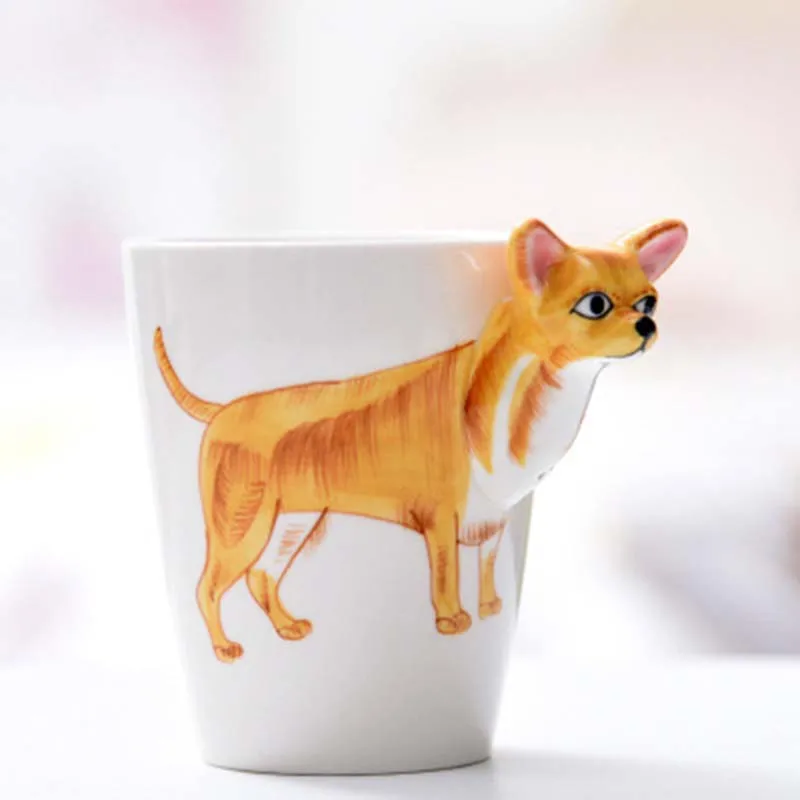 400 мл 3D мультфильм керамика кофе кружка молоко бутылка для воды посуда напитков день рождения подарок ко Дню Святого Валентина чай - Цвет: Dog 4