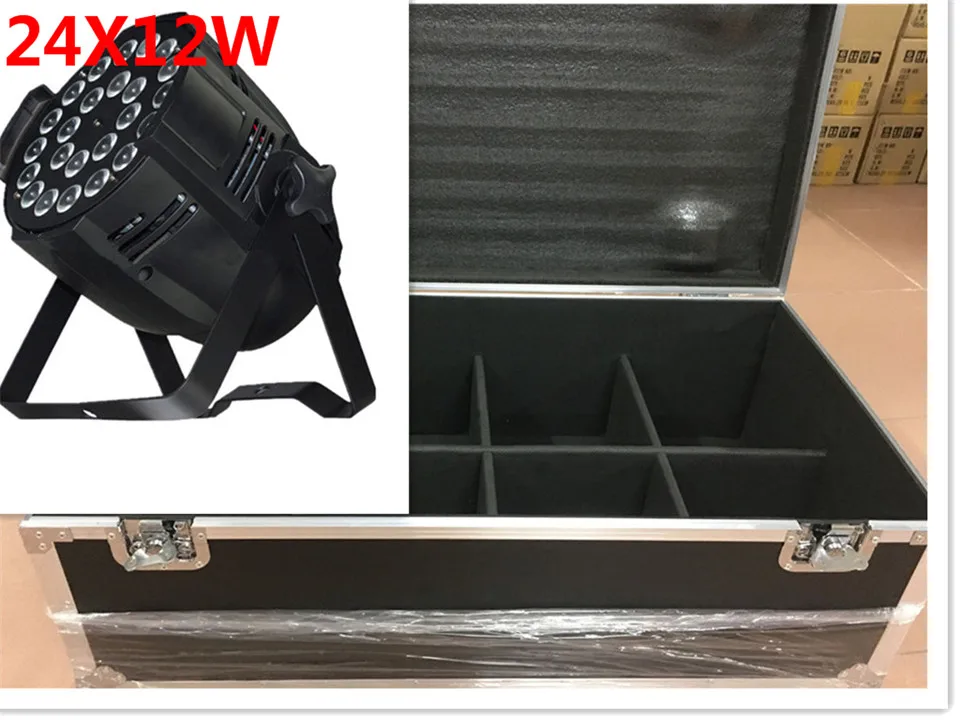 

6pcs 24x12W LED Par Lights with 1 flight case rgbw 4in1 led par light DMX 512 control Professional stage lighting equipment