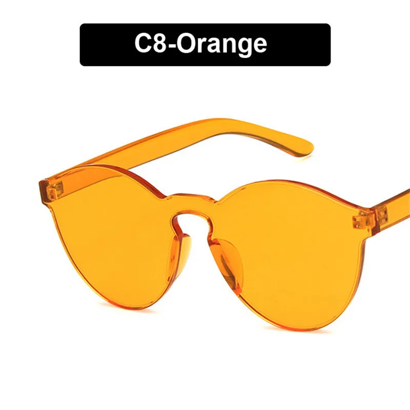 Занавес, летние солнцезащитные очки без оправы для женщин, фирменный дизайн, прозрачные солнцезащитные очки, крутой цвет, UV400 Oculos De Sol gafas - Цвет линз: Orange