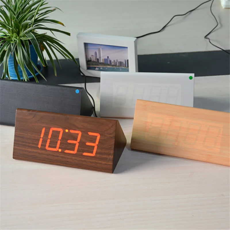 

Simple Alarm Clock Temperature Sounds Control LED Display Electronic Desktop Digital Table Clocks Bedroom Decor C