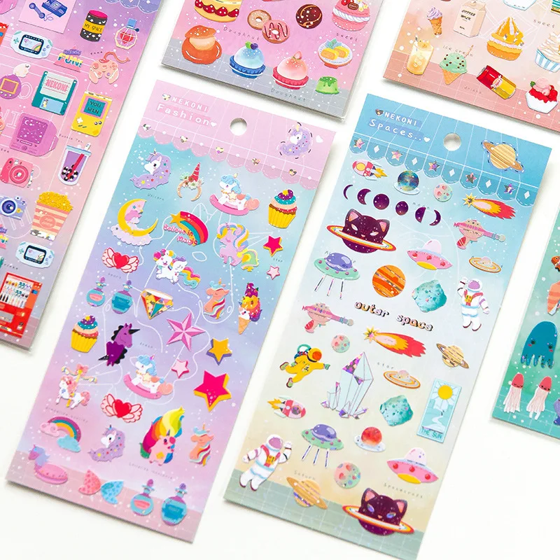 Macaron Cake Unicorn Dessert Sticker Bullet Journal Stickers Diary Scrapbook Decoration Pvc Stationery huismerk kopen in de aanbieding