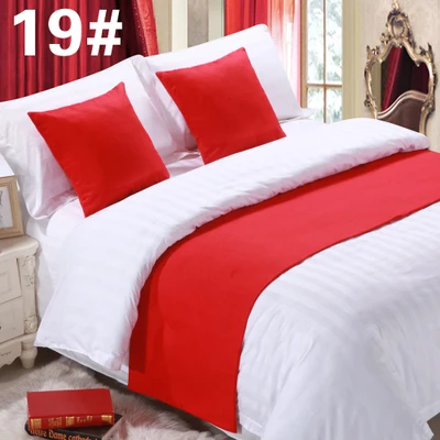 Veemi Европейский стиль кровать флаг сплошной цвет отель Кровать хвост полотенце высокого класса настольная дорожка мульти-размер кровать флаг